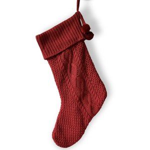 Pottery Barn Knit Christmas STOCKING, No Monogram, Deep Red